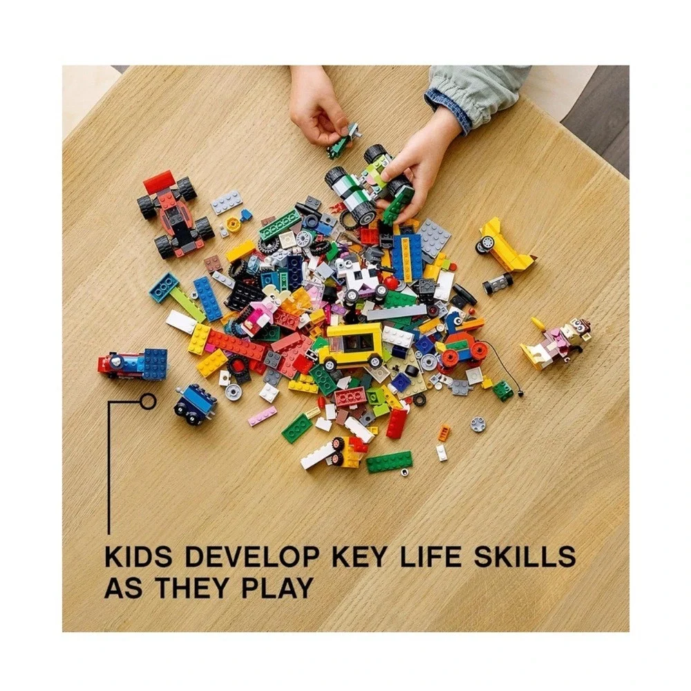 LEGO Classic Bricks and Wheels 11014 Building Kit, 653 pieces.